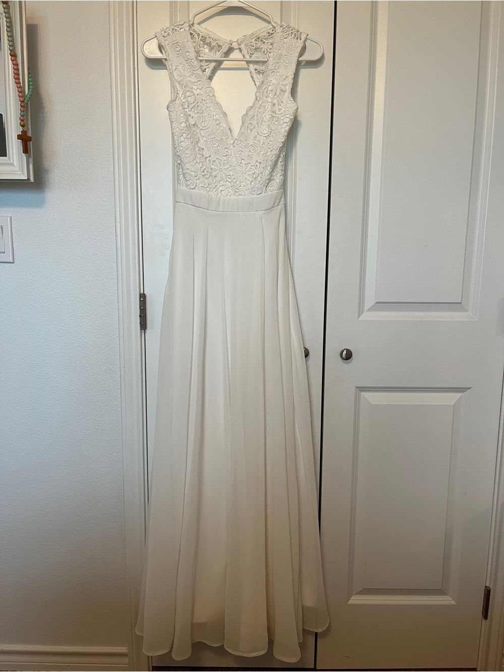 Lulu's Ivory/White Lace Bodice Maxi Dress